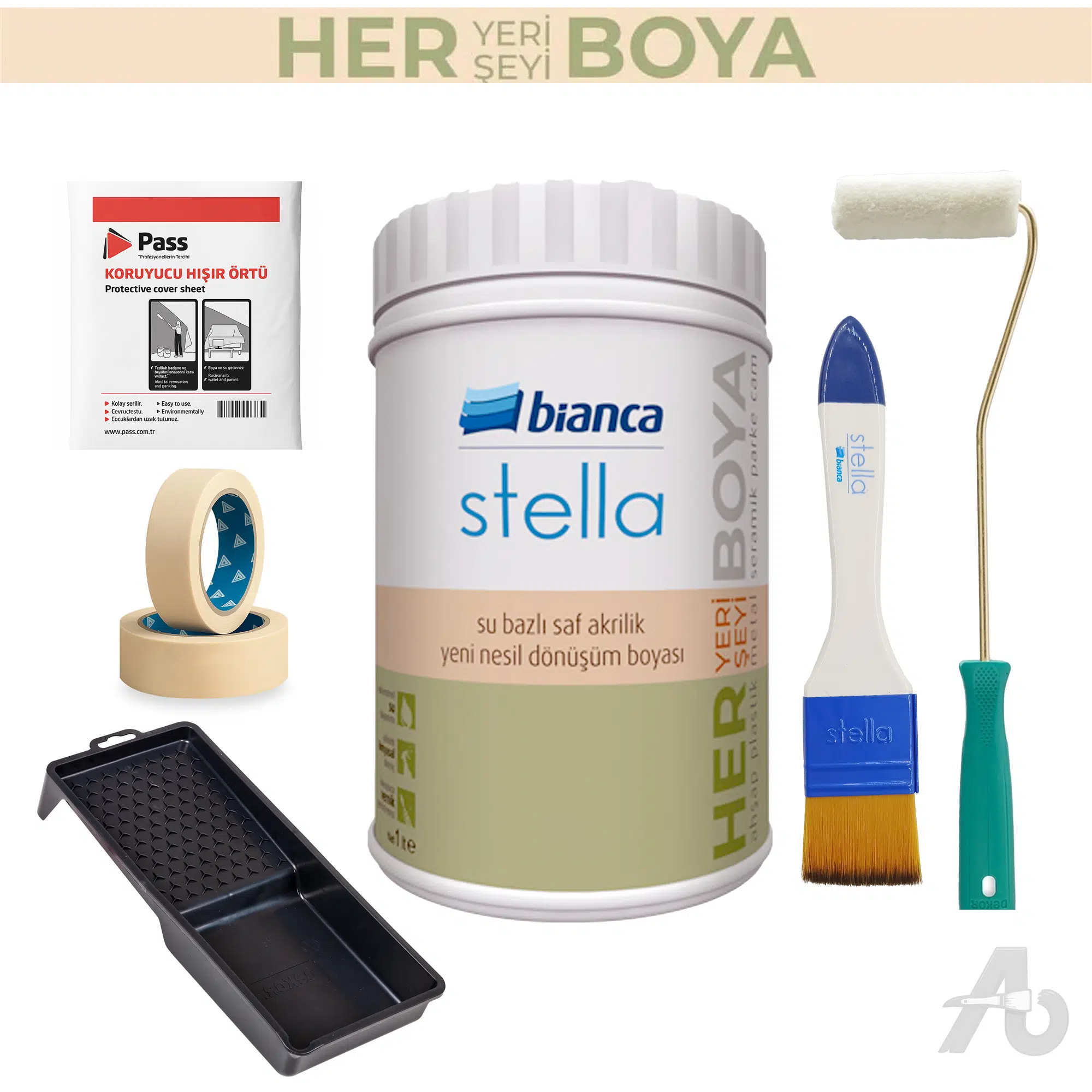 Bianca Stella Dolap & Mobilya 1 Lt Antrasit Boyama Seti 6 Parça