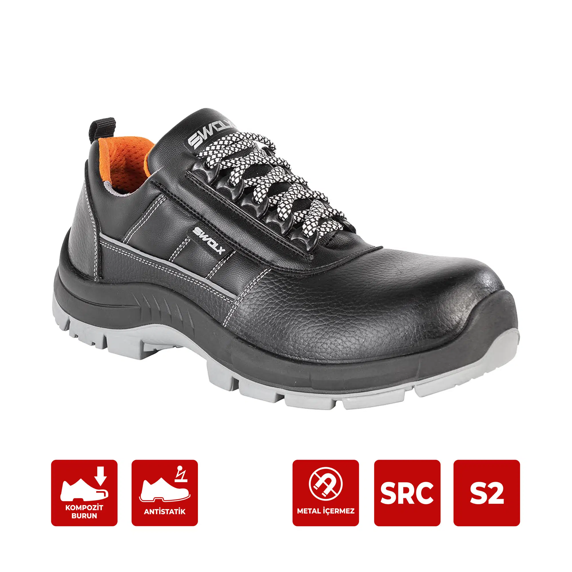Swolx CLAS-X 10 Siyah Kompozit Burunlu Suya Dayanıklı İş Ayakkabısı S2 42 Numara