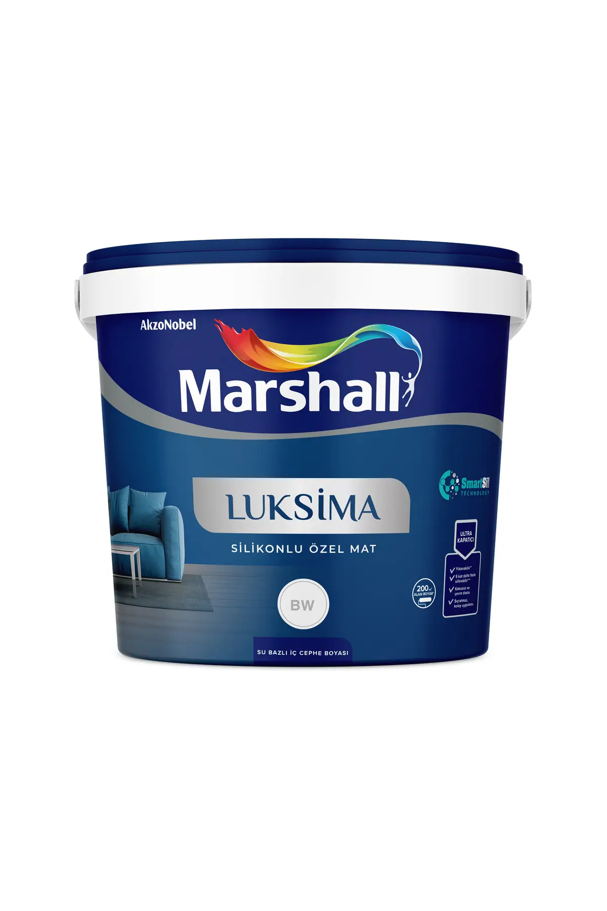 Luksima Silikonlu Özel Mat BW Baz Silinebilir İç Cephe Boyası